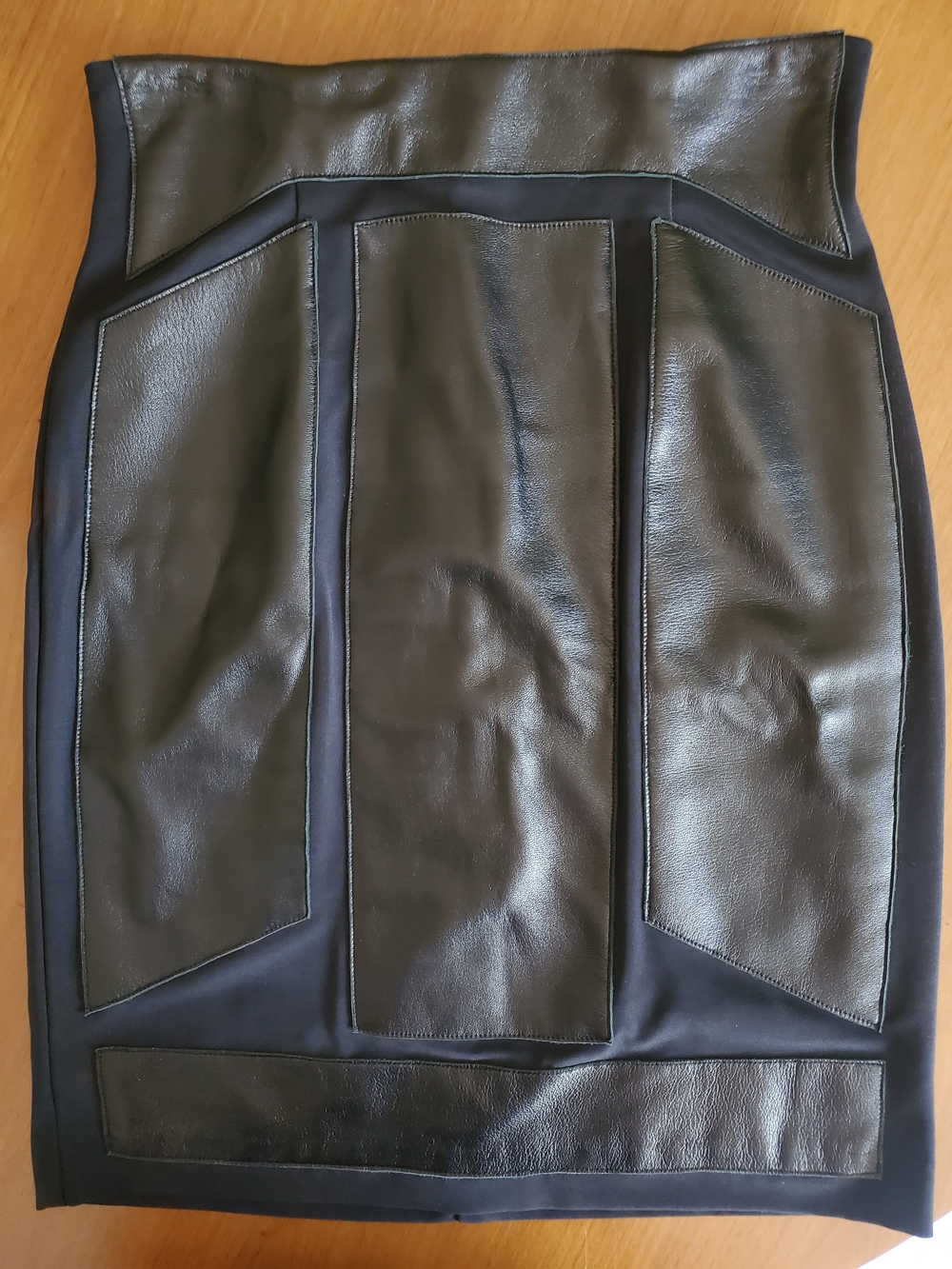 Leather Panel Pencil Skirt